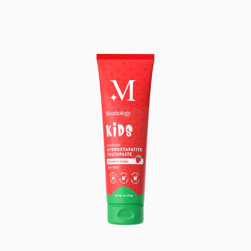 Mouthology 5% Hydroxyapatite Kids Toothpaste for kids – gentle cavity protection
(fluoride-free, watermelon)