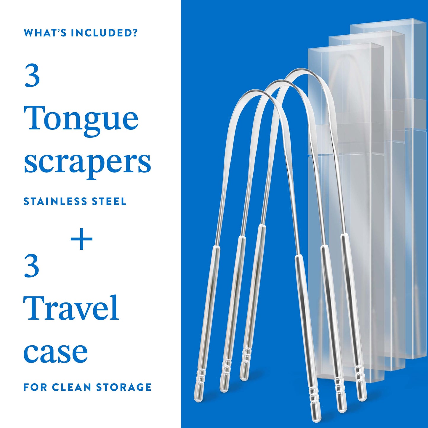 Double Handle Tongue Scraper 3 Pack