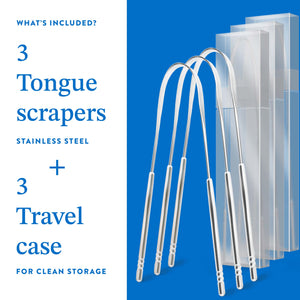Double Handle Tongue Scraper 3-Pack
